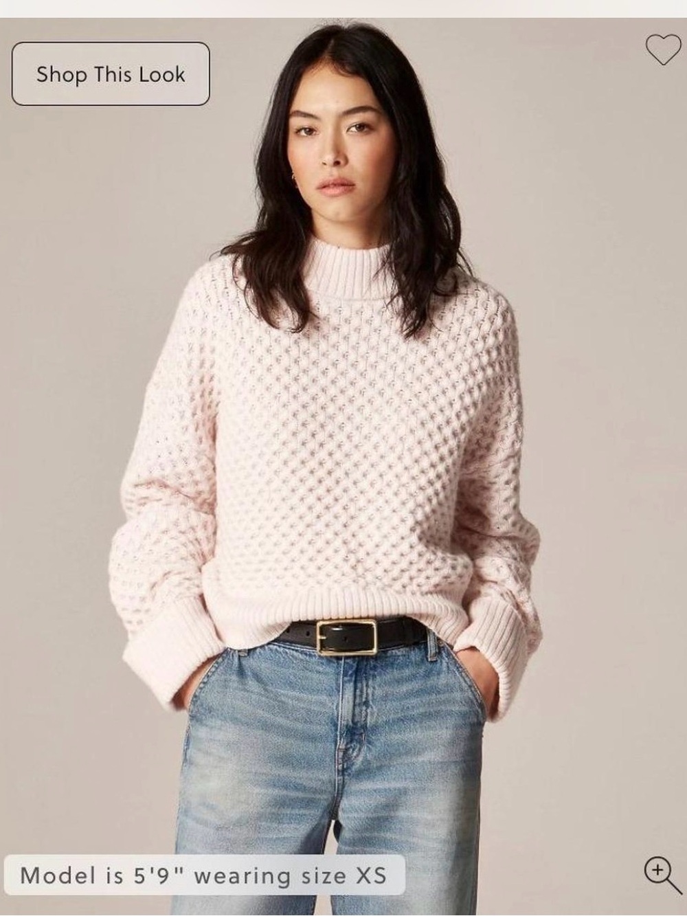 J. Crew Women's honey-comb Knit Crewneck Sweater - Light Pink